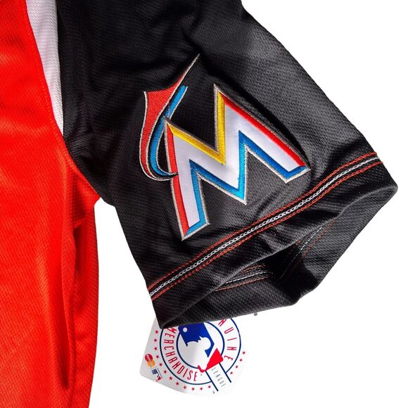 Miami Marlins Jersey Shirt Mens Large Arm Patch Logo Orange Sportswear Teamwear - Picture 4 of 11